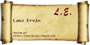 Lasz Ervin névjegykártya